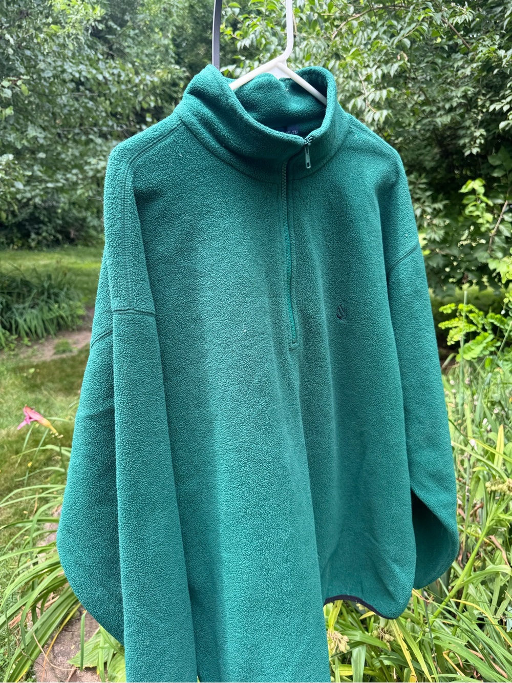 Nautica Men's Teal Dark Green Half-Zip Fleece Pullover